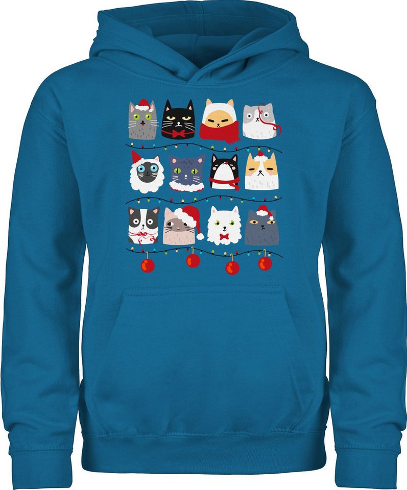 Shirtracer Hoodie Katzen zu Weihnachten I Weihnachtsmotiv Katzen Weihnachten Kleidung Kinder von Shirtracer