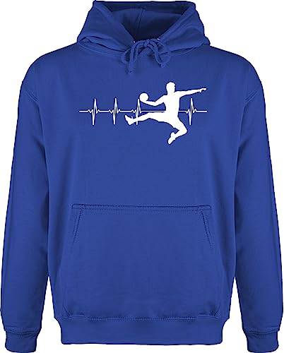 Hoodie Pullover Männer - EM 2026 Trikot Ersatz - Handball Herzschlag für Herren - L - Royalblau - handball+pullover langer arm handballer pulli geschenk hanball hoddis halbball hoody handball. von Shirtracer
