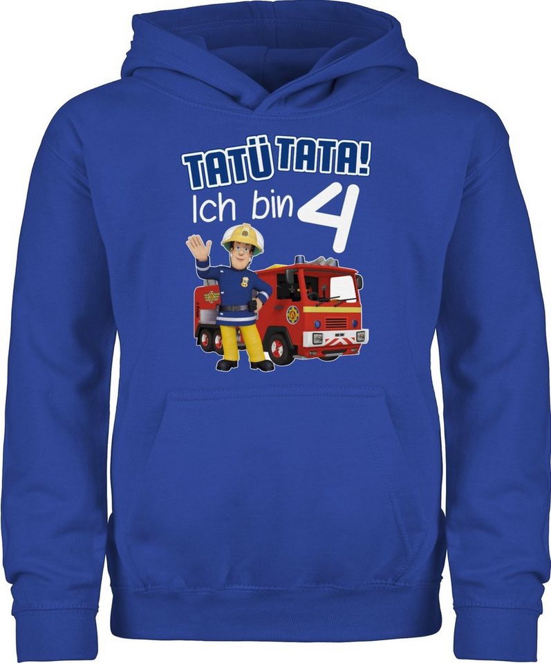 Shirtracer Hoodie Tatü Tata Ich bin 4 Geburtstag I 4. Geburtstag Feuerwehr I Vierter Geb Feuerwehrmann Sam Mädchen von Shirtracer