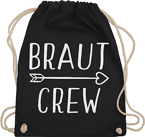 Turnbeutel Rucksack - JGA Junggesellenabschied Frauen - Braut Crew Pfeile - Unisize - Schwarz - bride team beutel brauttaschen bachelorette party bridesmaid turnsack junggesellinnenabschied outfit von Shirtracer