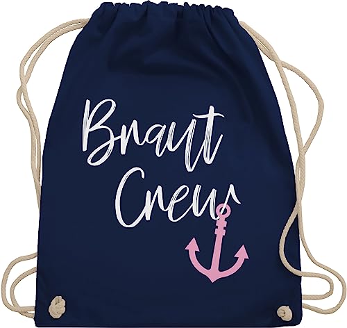 Turnbeutel Rucksack - JGA Junggesellenabschied Frauen - Braut Crew - Anker - Unisize - Navy Blau - jungesellinnenabschied frau outfit junggesellinnenabschied team sportbeutel stoffbeutel von Shirtracer