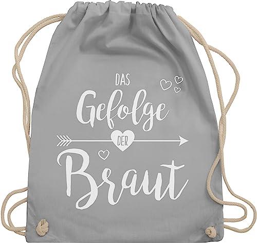 Turnbeutel Rucksack - Das Gefolge der Braut - Unisize - Hellgrau - team bride crew beutel baumwolle jga poltern frauen outfit junggesellinnenabschied squad trainingsbeutel tasche von Shirtracer