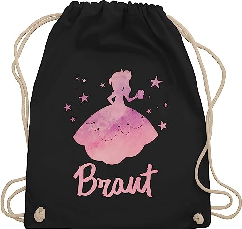 Turnbeutel Rucksack - Junggesellenabschied Frauen - JGA Prinzessin - Braut - Unisize - Schwarz - geschenk an brauttaschen team bride mein beutel junggesellinnenabschied outfit jungesselnabschied von Shirtracer