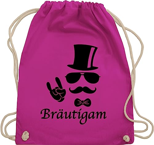 Turnbeutel Rucksack - JGA Junggesellenabschied Männer - Bräutigam Hipster - Unisize - Fuchsia - sporttasche jungesellenenabschied sporttaschen jungegesellenabschied turnsackerl von Shirtracer