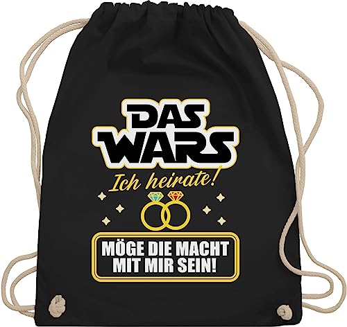 Shirtracer Turnbeutel Rucksack - JGA Junggesellenabschied Männer - Das Wars - Ich heirate - gelb/weiß - Unisize - Schwarz - polter rucksäcke jungesellenabschied bräutigam stoffrucksack brauttaschen von Shirtracer