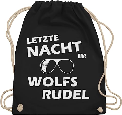 Shirtracer Turnbeutel Rucksack - JGA Junggesellenabschied Männer - Letzte Nacht im Wolfsrudel - Hangover - Unisize - Schwarz - polter rucksäcke jungesellenabschied beutel outfit jungesselnabschied von Shirtracer