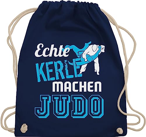Turnbeutel Rucksack - Kampfsport - Echte Kerle machen Judo - Unisize - Navy Blau - kinderturnbeutel sport jungs umhängebeutel tasche kinder 25. geburtstag beutel beuteltasche sportbeutel von Shirtracer