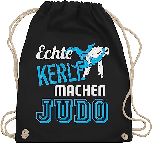 Turnbeutel Rucksack - Kampfsport - Echte Kerle machen Judo - Unisize - Schwarz - kinderturnbeutel sport jungs umhängebeutel tasche kinder 25. geburtstag beutel beuteltasche sportbeutel turnsackerl von Shirtracer