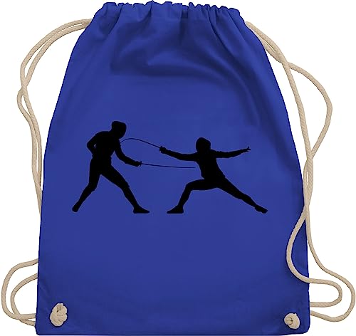 Turnbeutel Rucksack - Kampfsport - Fechten - Unisize - Royalblau - kinderturnbeutel sport beutel kinder tasche bags stoffsackerl stofftaschen sporttaschen sporttasche taschen bag uni baumwolle von Shirtracer