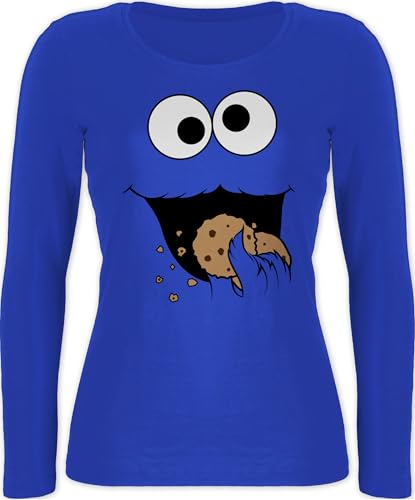 Langarmshirt Damen - Karneval & Fasching - Keks Monster I Krümelmonster I Cookie Monster Fastnacht I Fasnacht I Fasnet - XS - Blau - krümmelmonsteranzug Karnevals t Shirt Faschings Auge Langarm Langarmshirt Damen - Karneval & Fasching - Keks Monster I Krümelmonster I Cookie Monster Fastnacht I Fasnacht I Fasnet - XS - Blau - krümmelmonsteranzug Karnevals t Shirt Faschings Auge Langarm von Shirtracer