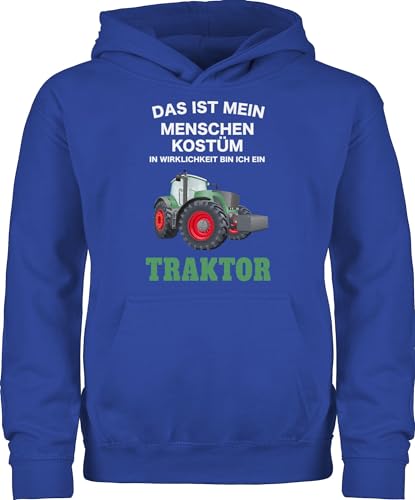 Shirtracer Kinder Hoodie Jungen Mädchen - Karneval & Fasching - Das ist Mein Menschen Kostüm in echt Bin ich EIN Traktor - Trecker Traktoren - 152 (12/13 Jahre) - Royalblau - fasnet kölner Karnevals von Shirtracer