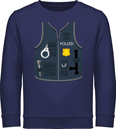 Shirtracer Sweatshirt Kinder Pullover für Jungen Mädchen - Karneval & Fasching - Polizei Weste Kostüm - 128 (7/8 Jahre) - Navy Blau - polizeiuniform Langarm Carnival Polizistin karneva Westen fasnets von Shirtracer