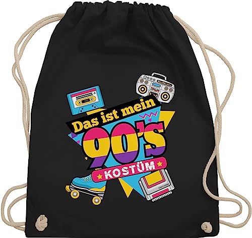 Turnbeutel Rucksack - Karneval & Fasching - Taschen - Das ist mein 90er Jahre Kostüm - Unisize - Schwarz - outfits karnevalsbeutel faschings 90 beutel outfit karnevalstasche karnevals 90s tasche von Shirtracer