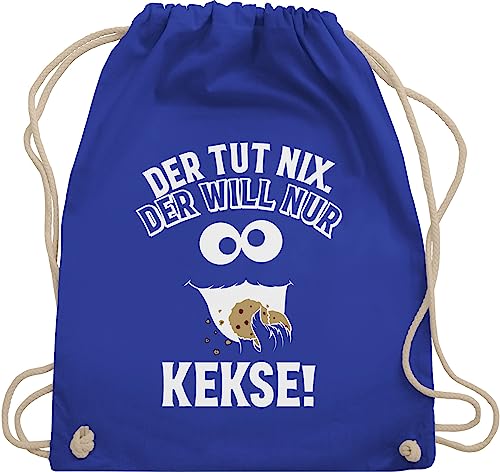 Turnbeutel Rucksack - Karneval & Fasching - Taschen - Der tut nix. Der will nur Kekse! Krümelmonster Cookie Monster Keksmonster - Unisize - Royalblau - cookies bag karnevalsbeutel faschings keks von Shirtracer