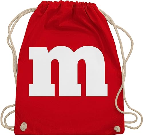 Turnbeutel Rucksack - Karneval & Fasching - Taschen - M Aufdruck - Unisize - Rot - stoffbeutel kamellebeutel kinder karnevals wurfbeutel fassenacht mms beutelrucksäcke partner karnevalstaschen von Shirtracer