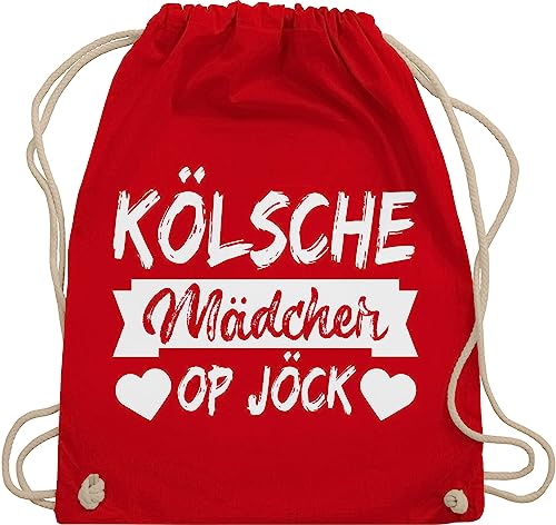 Turnbeutel Rucksack - & Fasching - Taschen - Kölsche Mädcher op Jöck I Köln Karneval I - Unisize - Rot - geschenk karnevalsbeutel faschings koeln beutel mädche karnevalstasche karnevals kölsch von Shirtracer