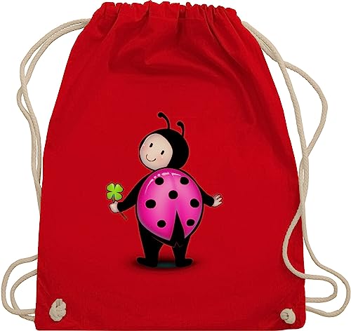 Turnbeutel Rucksack - & Taschen - Marienkäfer - Kindergarten Fasching Karneval Kinder - Unisize - Rot - karnevalstasche karnevals käfer juterucksäcke kindergartenbeutel kamelle beutel fassenacht von Shirtracer