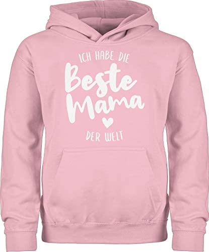 Kinder Hoodie Jungen Mädchen - Ich habe die beste Mama der Welt - 116 (5/6 Jahre) - Hellrosa - mutter tags geschenke für mütter mami geschenk mothers muttertagsgeschenke muttertags mama's tag von Shirtracer