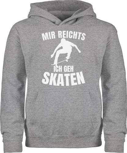 Shirtracer Kinder Hoodie Jungen Mädchen - Sport Kleidung - Mir reichts ich GEH Skaten - weiß - 152 (12/13 Jahre) - Grau meliert - 25. Geburtstag Skater reitpullover Pulli Pullover Jungs von Shirtracer