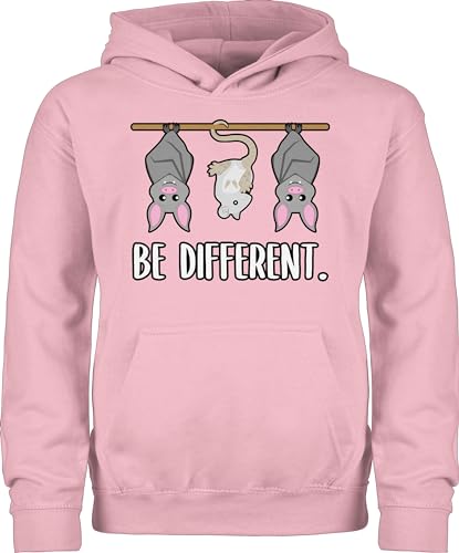 Shirtracer Kinder Hoodie Jungen Mädchen - Trend Kinderkleidung und Co - Be Different Tiere - 140 (9/11 Jahre) - Hellrosa - Fledermaus reitpullover fledermäuse Pullover Kids von Shirtracer