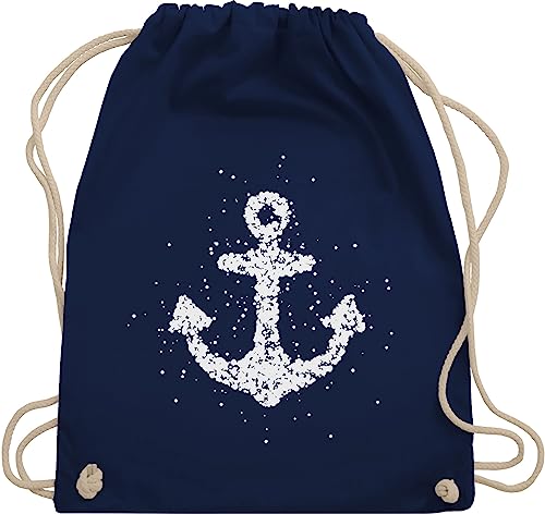 Turnbeutel Rucksack - Kunst - Anker Matrosen Nordsee Maritime Ostsee Ankerliebe - Unisize - Navy Blau - geschenk für segler art ankern stoffrucksack maritimer kind maritim beutel geschenksack von Shirtracer