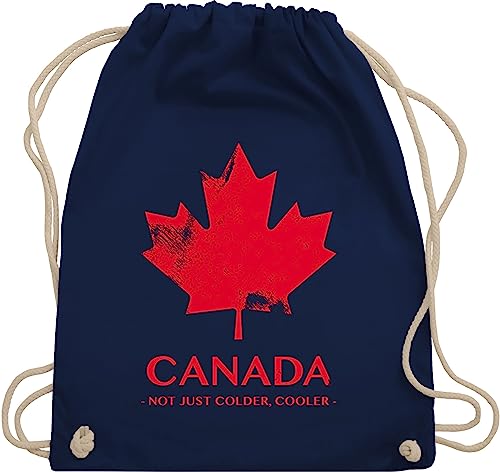 Turnbeutel Rucksack - Länder Fahnen und Flaggen - Canada Not just colder cooler - Souvenir Geschenk - Unisize - Navy Blau - kanada vintage country maple beutelrucksäcke stadt kanadier stoffbeutel von Shirtracer