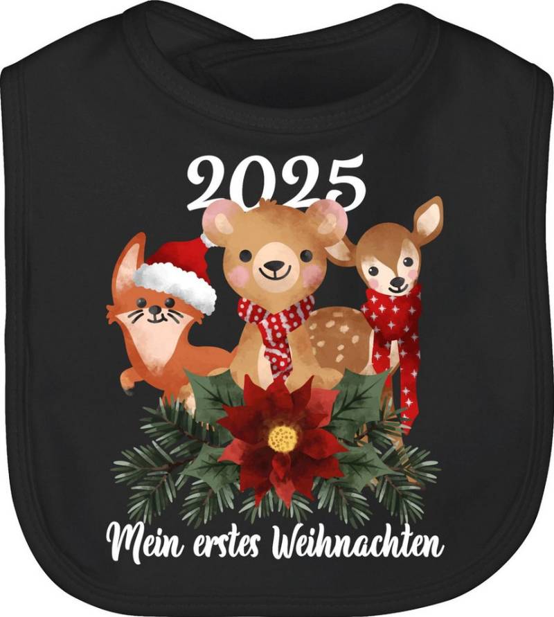Shirtracer Lätzchen 2025 Mein erstes Weihnachten mit süßen Tieren - weiß, Weihnachten Kleidung Baby von Shirtracer