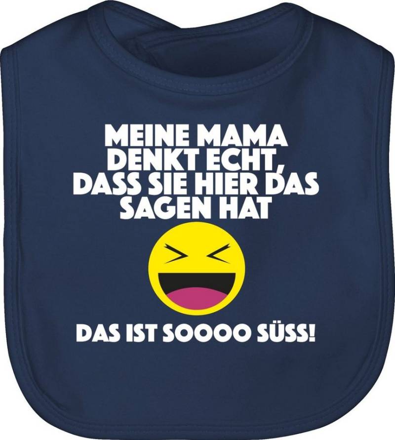 Shirtracer Lätzchen Emoticon - Meine Mama denkt echt, dass sie hier das sagen hat. Das ist, Sprüche Baby von Shirtracer