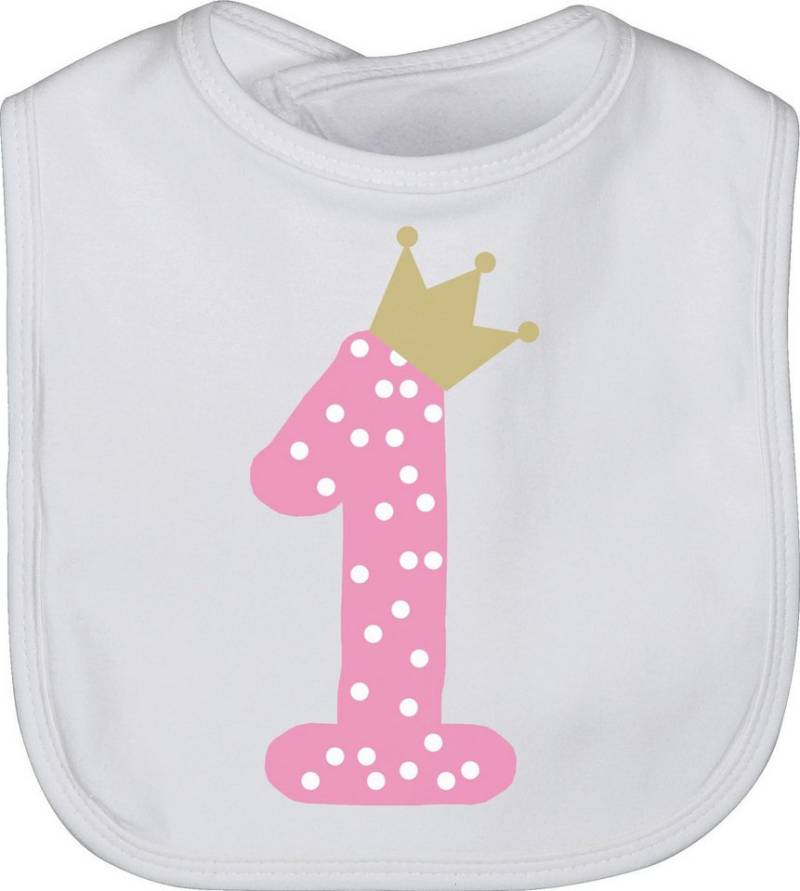 Shirtracer Lätzchen Erster Krone Mädchen, 1. Geburtstag von Shirtracer