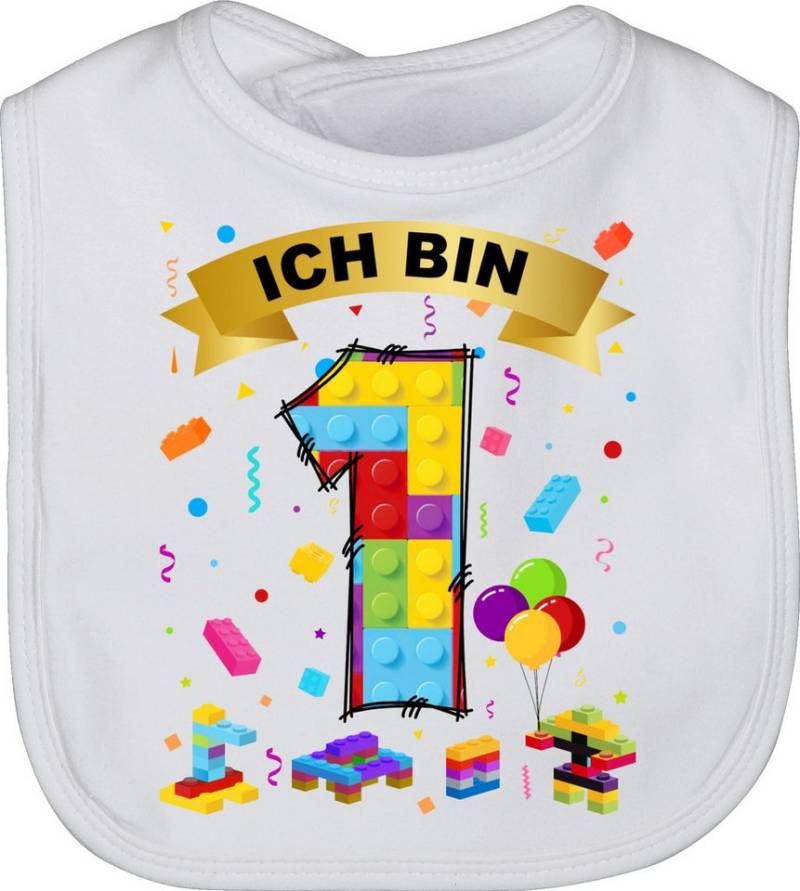 Shirtracer Lätzchen Ich bin 1 Bausteine, 1. Geburtstag von Shirtracer