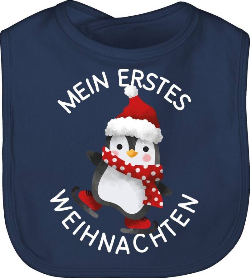 Shirtracer Lätzchen Mein erstes Weihnachten mit Pinguin - weiß, Weihnachten Kleidung Baby von Shirtracer