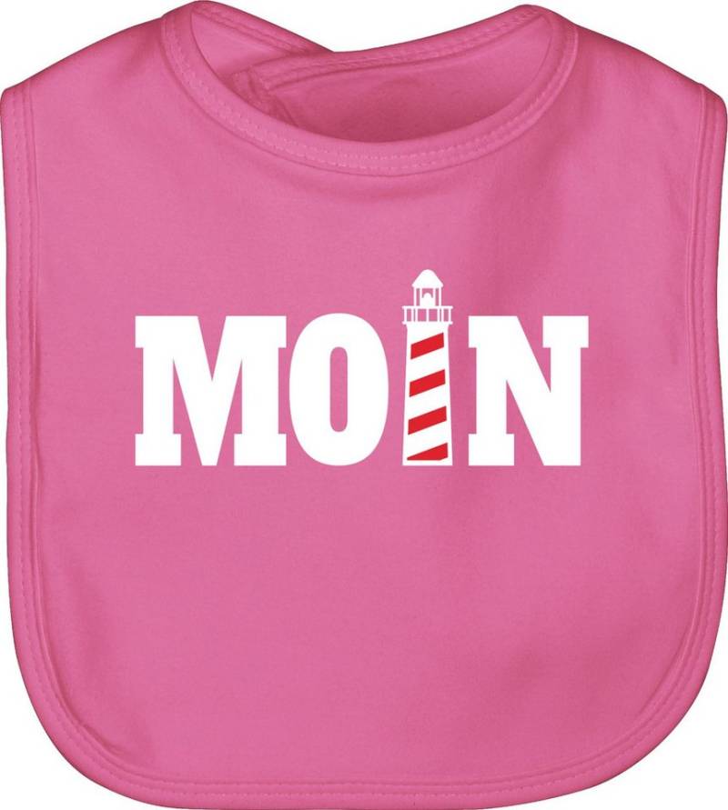 Shirtracer Lätzchen Moin mit Leuchtturm - weiß, Sprüche Baby von Shirtracer