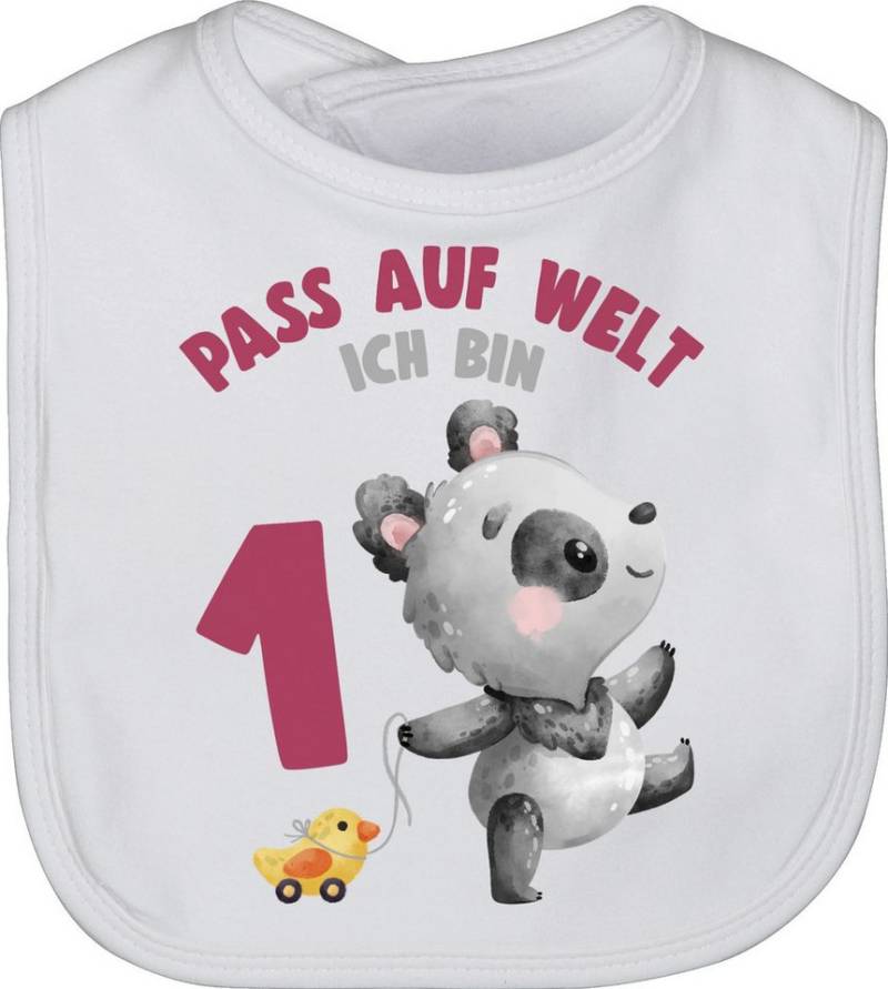 Shirtracer Lätzchen Pass auf Welt ich bin eins mit Panda, 1. Geburtstag von Shirtracer
