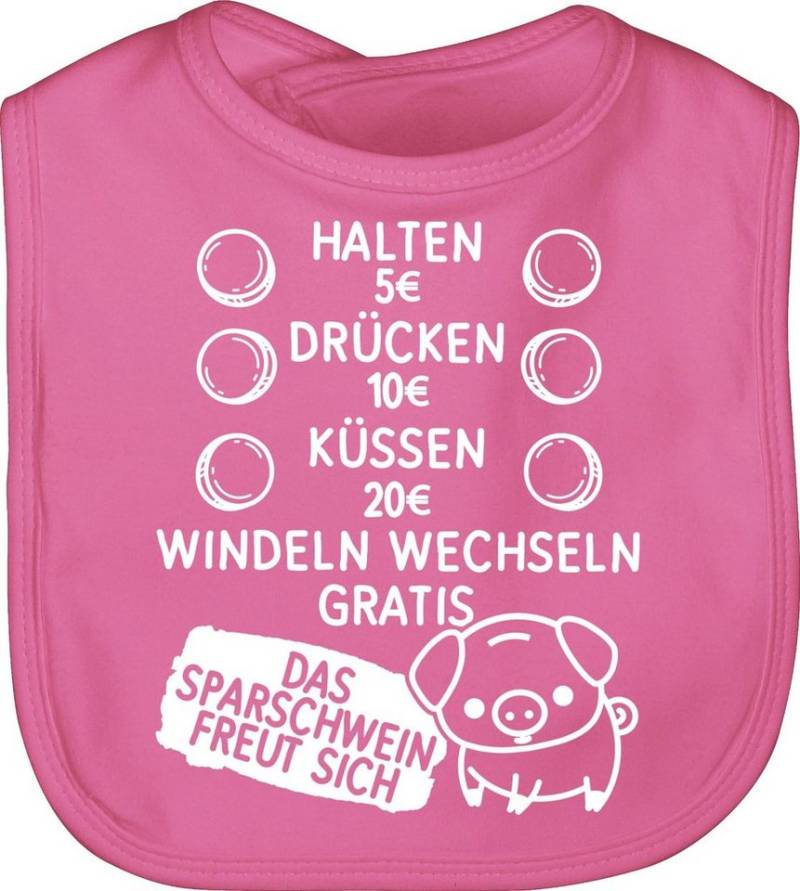 Shirtracer Lätzchen Preisliste mit Sparschwein - weiß, Sprüche Baby von Shirtracer
