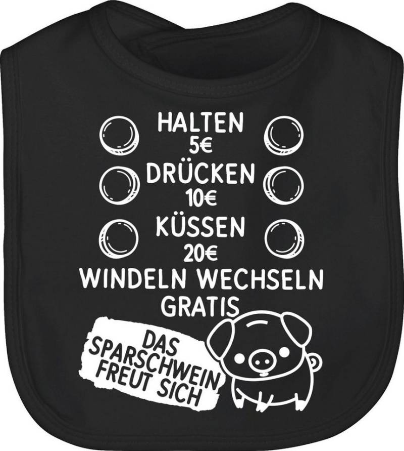 Shirtracer Lätzchen Preisliste mit Sparschwein - weiß, Sprüche Baby von Shirtracer