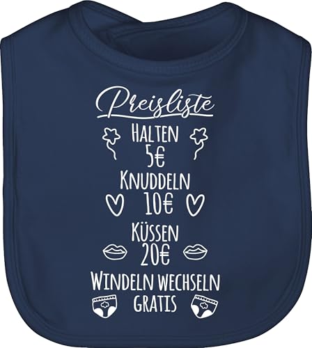 Shirtracer Lätzchen - Sprüche - Preisliste Baby - Unisize - Navy Blau - lustige babysachen spruch schlabberlatz babykleidung mit süßen sprüchen spruche latz geschenke zur geburt babygeschenke lustig von Shirtracer