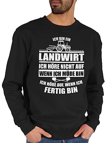 Sweater Pullover Sweatshirt Herren Damen - Geschenk Bauer - Ich Bin EIN Landwirt - XL - Schwarz - Traktoren Sweat Bauern sprüche Landwirtschaft landwirtschafts Pulli landwirtin Traktor pullis von Shirtracer