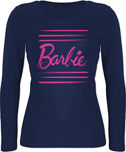 Shirtracer Langarmshirt Damen - Barbie Logo Wasserfarbe - L - Marineblau von Shirtracer