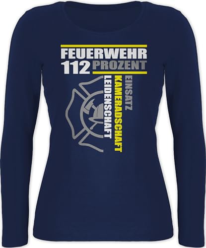 Langarmshirt Damen - Feuerwehr 112 Prozent Einsatz Kameradschaft Leidenschaft I Freiwillige Feuerwehr Geschenk - XS - Marineblau - feuerwehrgeschenkartikel mit Motiv Shirt Feuerwehrfrau Schriftzug Langarmshirt Damen - Feuerwehr 112 Prozent Einsatz Kameradschaft Leidenschaft I Freiwillige Feuerwehr Geschenk - XS - Marineblau - feuerwehrgeschenkartikel mit Motiv Shirt Feuerwehrfrau Schriftzug von Shirtracer