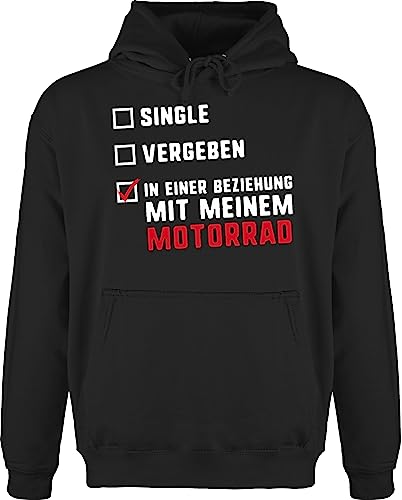 Shirtracer Hoodie Herren Pullover Männer - Biker - Single Vergeben Motorrad - L - Schwarz - pullis sprüche Kordel Geschenk Pulli Hoody Geschenkartikel Pullover+Motorrad Motorcycle Kapuzenpullover von Shirtracer