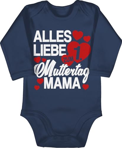 Baby Body langarm Mädchen Junge - 1. Muttertag - Alles liebe zum ersten Muttertag - 6/12 Monate - Navy Blau - muttertagsgeschenk muttertagsstrampler muttertags first mothers day strampler Baby Body langarm Mädchen Junge - 1. Muttertag - Alles liebe zum ersten Muttertag - 6/12 Monate - Navy Blau - muttertagsgeschenk muttertagsstrampler muttertags first mothers day strampler von Shirtracer