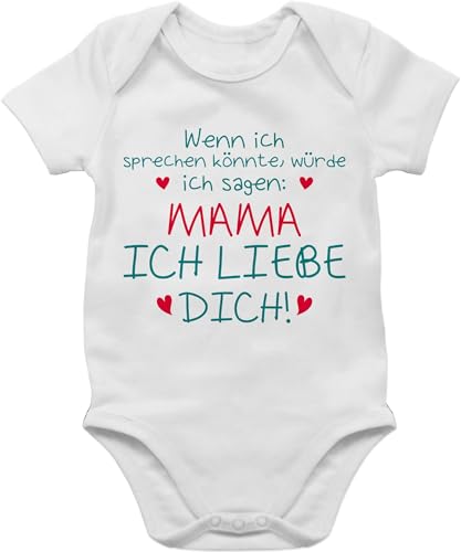 Baby Body Junge Mädchen - Mama ich liebe dich - 12/18 Monate - Weiß - geschenk für mutter strampler beste kurzarm geschenke bodys besondere jungs lieben kinder 2024 bodies die jungen mom and von Shirtracer