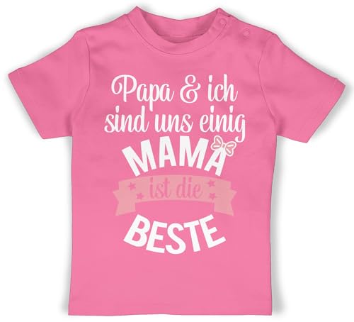 Baby T-Shirt Mädchen Jungen - Mama ist die Beste I Weltbeste Mutti - 18/24 Monate - Pink - Mutter Tags Geschenke muttertagsgeschenk t-Shirts für Baby-Jungen Muttertag 2024 tollste Shirts Kurzarm von Shirtracer