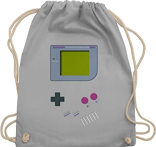 Turnbeutel Rucksack - Karneval & Fasching - Taschen - Gameboy - Unisize - Hellgrau - party 90er jahre outfit wurftasche karnelval gemboy beuteltasche geschenk gamer verkleidungen 90‘s sporttasche von Shirtracer