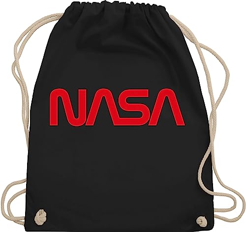 Turnbeutel Rucksack - Nerd Geschenke - Nasa - Raumfahrt Astronaut Mondlandung Weltraum - Unisize - Schwarz - zocker space x stoffbeutel geek logo tasche nerds worm stoffturnbeutel geeks geschenk von Shirtracer