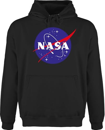 Hoodie Herren Pullover Männer - Sprüche Statement - Raumfahrt Nasa Meatball Logo I - L - Schwarz - nasa+hoodie+herren kapuzenpullover gamer zocker space fun-kapuzenpullover merchandise geek patch von Shirtracer