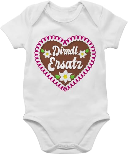 Baby Body Junge Mädchen - Kompatibel Oktoberfest Outfit - Dirndl Ersatz mit Lebkuchen - 3/6 Monate - Weiß - baby+body+bayern bayrische babybuddy strampler bayrisch bayerisch bodies bayern boarisch von Shirtracer