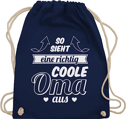 Turnbeutel Rucksack - Geschenk - So sieht eine richtig coole Oma aus Pfeile - Unisize - Navy Blau - kleinigkeit für omi beste tasche geschenke frischgebackene omas coolste beuteltasche grandma die von Shirtracer