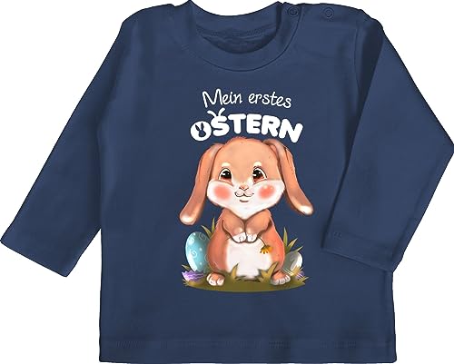 Baby Langarmshirt - Ostergeschenke - Mein erstes Ostern Hase I Easter I Osterhase I Oster Hase - 3/6 Monate - Navy Blau - 1.Ostern Shirt osteroutfit ostermotiv My Tshirt 1. Kleidung von Shirtracer