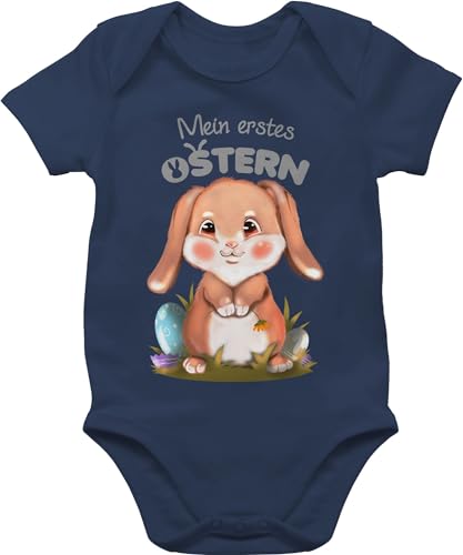 Baby Body Junge Mädchen - Ostergeschenke - Mein erstes Ostern Hase I 1. Ostern Osterhase I Oster Hase - 1/3 Monate - Navy Blau - my first easter outfit osterkleidung ostermotiv 1 babykleidung von Shirtracer